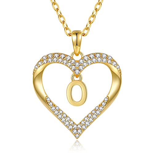 CDE Kette Damen 18K 925 Sterling Silber Halskette Geschenk für Sie Initiale Herz Anhänger Buchstabenkette für Damen A-Z Kette Valentinstag Weihnachten Schmuck Frauen Freundin Teenager von CDE