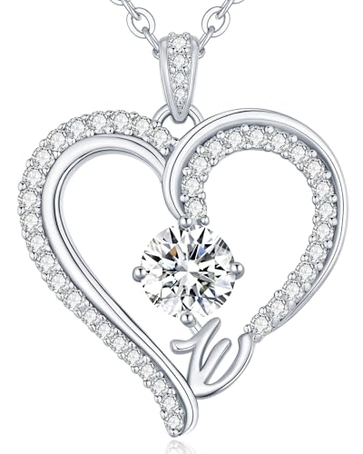 CDE Kette Damen Herz Rosegold Halskette für frauen Anhänger Buchstabenkette A-Z Personalisiert Kette Geschenk mit Anhänger Schmuck Geburtstag Weihnachten Valentinstag Muttertag (EE) von CDE