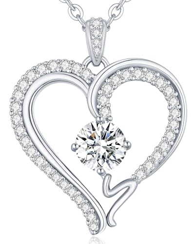 CDE Kette Damen Herz Rosegold Halskette für frauen Anhänger Buchstabenkette A-Z Personalisiert Kette Geschenk mit Anhänger Schmuck Geburtstag Weihnachten Valentinstag Muttertag (II) von CDE