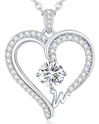 CDE Kette Damen Herz Rosegold Halskette für frauen Anhänger Buchstabenkette A-Z Personalisiert Kette Geschenk mit Anhänger Schmuck Geburtstag Weihnachten Valentinstag Muttertag (WW) von CDE