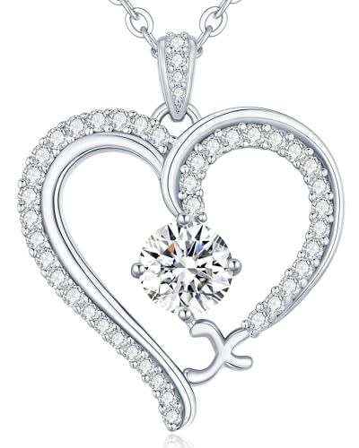 CDE Kette Damen Herz Rosegold Halskette für frauen Anhänger Buchstabenkette A-Z Personalisiert Kette Geschenk mit Anhänger Schmuck Geburtstag Weihnachten Valentinstag Muttertag (XX) von CDE