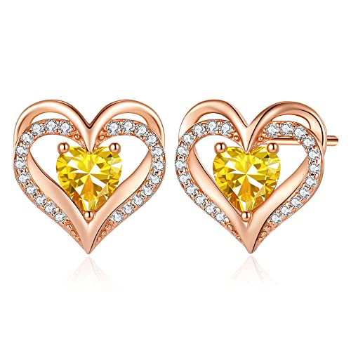 CDE Ohrringe für Damen 925 Sterling Silber Rosegold Geschenk für Sie Forever Love Herz Geburtsstein Frauen Ohrstecker Schmuck Valentinstag Weihnachten Muttertag Geburtstags Hochzeits Jubiläum CDE Ohrringe für Damen 925 Sterling Silber Rosegold Geschenk für Sie Forever Love Herz Geburtsstein Frauen Ohrstecker Schmuck Valentinstag Weihnachten Muttertag Geburtstags Hochzeits Jubiläum von CDE