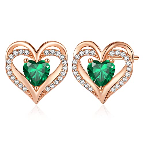 CDE Ohrringe für Damen 925 Sterling Silber Rosegold Geschenk für Sie Forever Love Herz Geburtsstein Frauen Ohrstecker Schmuck Valentinstag Weihnachten Muttertag Geburtstags Hochzeits Jubiläum CDE Ohrringe für Damen 925 Sterling Silber Rosegold Geschenk für Sie Forever Love Herz Geburtsstein Frauen Ohrstecker Schmuck Valentinstag Weihnachten Muttertag Geburtstags Hochzeits Jubiläum von CDE