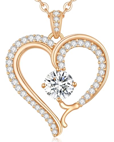 CDE Kette Damen Herz Rosegold Halskette für frauen Anhänger Buchstabenkette A-Z Personalisiert Kette Geschenk mit Anhänger Schmuck Geburtstag Weihnachten Valentinstag Muttertag (T) CDE Kette Damen Herz Rosegold Halskette für frauen Anhänger Buchstabenkette A-Z Personalisiert Kette Geschenk mit Anhänger Schmuck Geburtstag Weihnachten Valentinstag Muttertag (T) von CDE