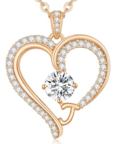 CDE Kette Damen Herz Rosegold Halskette für frauen Anhänger Buchstabenkette A-Z Personalisiert Kette Geschenk mit Anhänger Schmuck Geburtstag Weihnachten Valentinstag Muttertag (J) CDE Kette Damen Herz Rosegold Halskette für frauen Anhänger Buchstabenkette A-Z Personalisiert Kette Geschenk mit Anhänger Schmuck Geburtstag Weihnachten Valentinstag Muttertag (J) von CDE