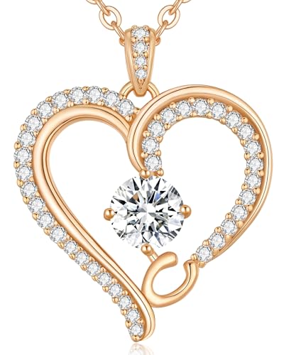 CDE Kette Damen Herz Rosegold Halskette für frauen Anhänger Buchstabenkette A-Z Personalisiert Kette Geschenk mit Anhänger Schmuck Geburtstag Weihnachten Valentinstag Muttertag (C) CDE Kette Damen Herz Rosegold Halskette für frauen Anhänger Buchstabenkette A-Z Personalisiert Kette Geschenk mit Anhänger Schmuck Geburtstag Weihnachten Valentinstag Muttertag (C) von CDE