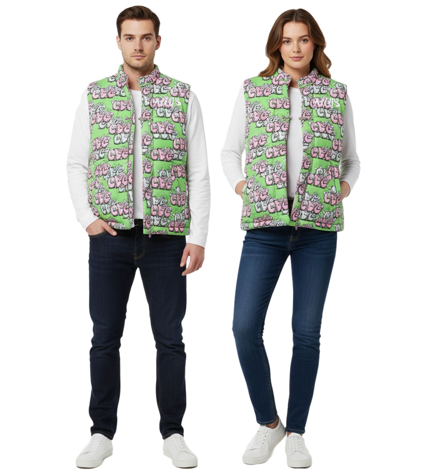 Comme des Garçons Shirt Fh-J007-W21 Print G/B Unisexweste Hochwertige Designerjacke mit künstlerischem Allover-Muster Mehrfarbig von CDG