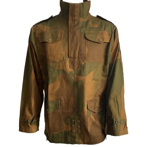 CDJBHW 1944 Denison Smocks WW2 Retro Herren Camo Hoodie Replica WWII British Airborne 1941 Jacke, Mehrfarbig/Meereswellen (Ocean Tides), Large von CDJBHW