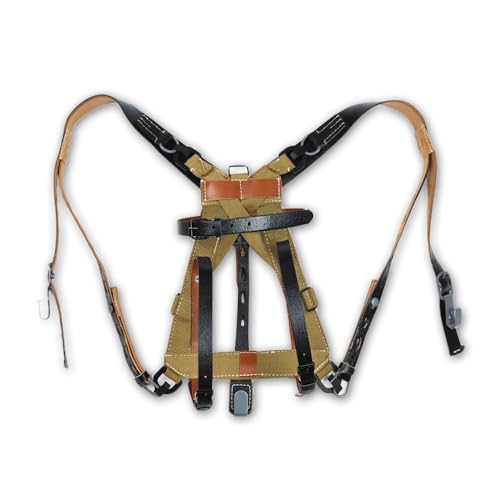 CDJBHW WW2 Deutsche A-Rahmen Und Y-Trägergurt Set Rinderleder Gurtbandtragegerüst Hilfstrageriemen Replik WWII Deutschland M42 Tragen Ausrüstung von CDJBHW