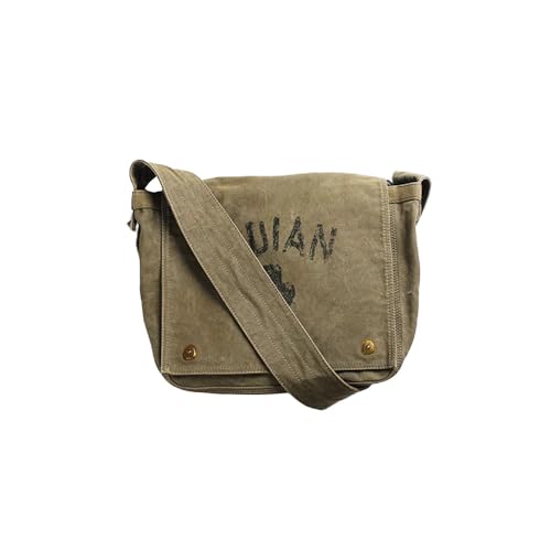 Postman Bag Vintage Canvas US Style Motorrad Aufbewahrungstasche Modisch und Minimalistisch Kleine Tasche Replica WWII, Grün von CDJBHW