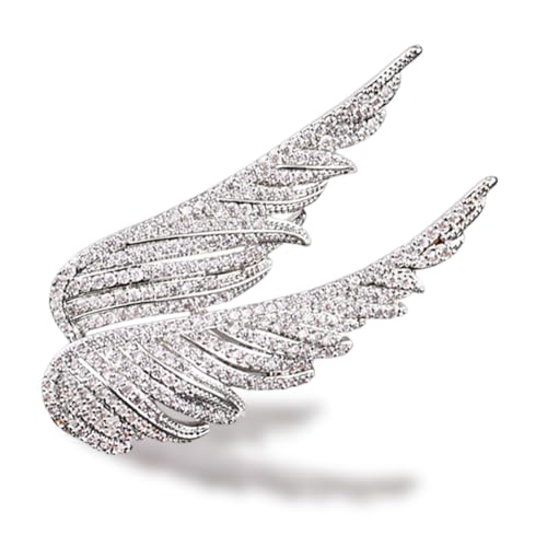 Engelsflügel Brosche Anstecknadeln,Damen Funkelnde Anstecknadel Mit Engel-Flügel-Design,Federflügel Strass Broschen,Für Hochzeiten Partys Und Anzüge Unisex Accessoire von CDLIZW