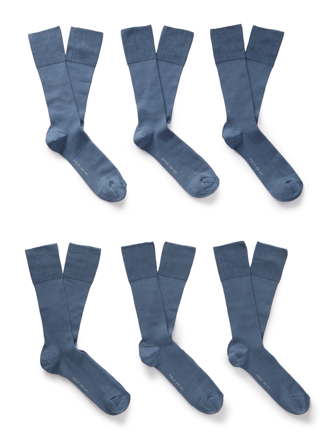 CDLP - Six-Pack Ribbed Cotton-Blend Socks - Men - Blue - 39-41 von CDLP