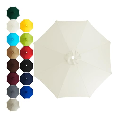 Sonnenschirm Ersatzbezug 2m 2.3m 2.5m 2.7 m 3m 6/8 Rippen,UV 50+ Patio Umbrella Cloth Cover Stoff Ersetzen Für Garten Terrasse Strand Pool Markt Tisc Ampelschirm (3m / 6 Rippen,TYP-10) von CDPTD