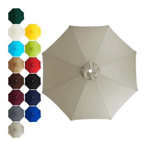 Sonnenschirm Ersatzbezug 2m 2.3m 2.5m 2.7 m 3m 6/8 Rippen,UV 50+ Patio Umbrella Cloth Cover Stoff Ersetzen Für Garten Terrasse Strand Pool Markt Tisc Ampelschirm (3m / 8 Rippen,TYP-14) von CDPTD