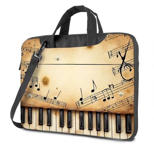 CDSS Laptop-Rucksack für Herren, Musiknoten und Klaviertasten, Hintergrund, Laptoptasche, Laptoptasche für Damen, 43,2 cm (17 Zoll), farbig, 26x36cm von CDSS