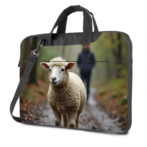 CDSS Laptop-Rucksack für Herren, Schafe im Waldweg, Laptoptasche, Laptoptasche, Laptoptasche für Damen, 43,2 cm (17 Zoll), farbig, 26x36cm von CDSS