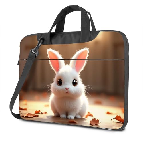 CDSS Laptop-Rucksack für Herren, bezaubernder weißer Hase im Herbstlaub, Laptoptasche, Laptoptasche für Damen, 43,2 cm (17 Zoll), farbig, 26x36cm von CDSS