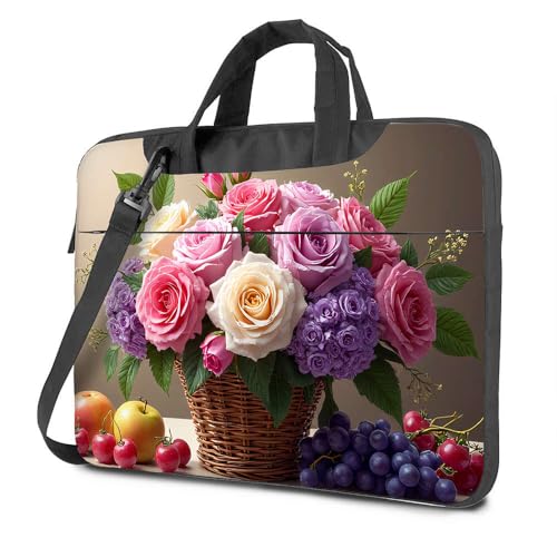 CDSS Laptoptasche für Damen, Blumenkorb mit Früchten: ein buntes Arrangement, Laptoptasche, Laptop-Rucksack, Laptop-Rucksack für Damen (29 x 40 cm) von CDSS