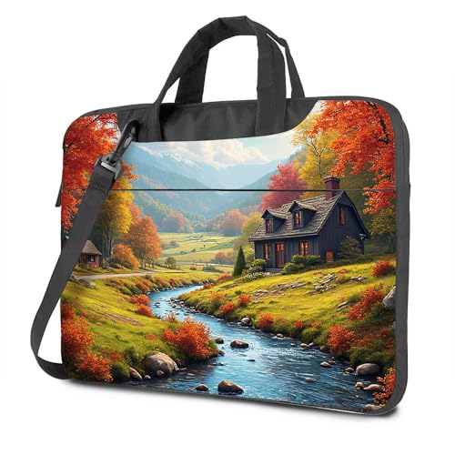 Laptop-Rucksack für Herren, Herbst, Gelassenheit: eine gemütliche Hütte im Tal, Laptoptasche, Laptoptasche, Laptoptasche für Damen, 43,2 cm (17 Zoll), farbig, 26x36cm von CDSS