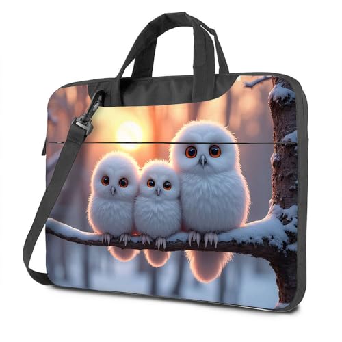 Laptop-Rucksack für Herren, Schnee-Eulen bei Sonnenuntergang, Laptoptasche, Laptoptasche für Damen, 43,2 cm (17 Zoll), farbig, 26x36cm von CDSS