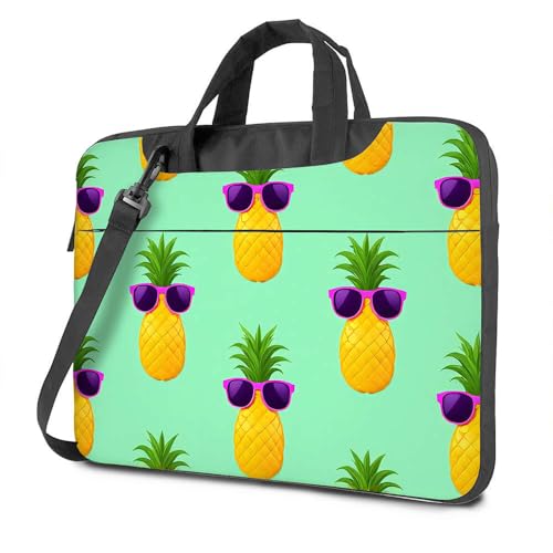 Laptop-Rucksack für Herren, modische Ananas mit cooler Sonnenbrille, Laptop-Tasche, Tragetasche für Damen, Handgepäck-Rucksack, farbig, 26x36cm Laptop-Rucksack für Herren, modische Ananas mit cooler Sonnenbrille, Laptop-Tasche, Tragetasche für Damen, Handgepäck-Rucksack, farbig, 26x36cm von CDSS