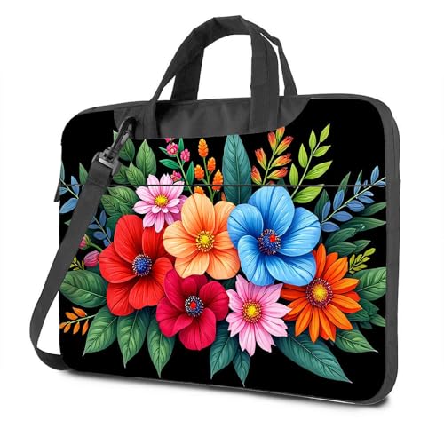 Laptoptasche mit buntem Blumenstrauß-Design, Laptoptasche, 40,6 cm (16 Zoll), Laptoptasche 40,6 cm (16, farbig, 29x40cm von CDSS