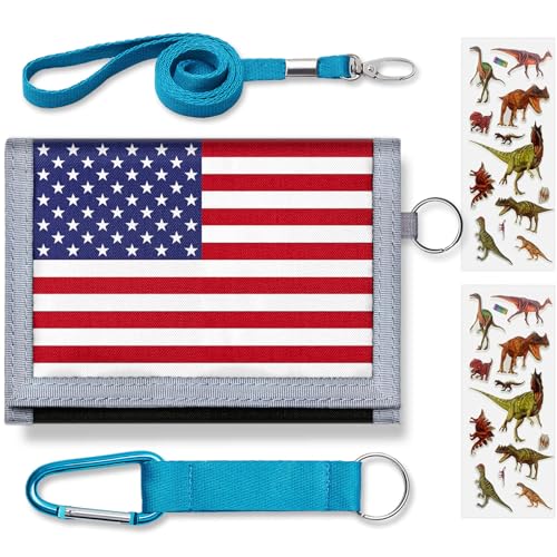 CDYJLDY Kinder-Geldbörse für Jungen und Mädchen, USA-Flagge, 12,7 x 7,6 cm, merhfarbig von CDYJLDY