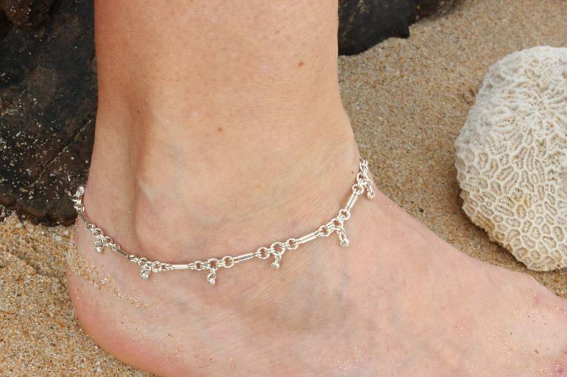 Ethno Silber Fußkettchen Verstellbar Boho Handgemachte Fußkette von CDbijoux