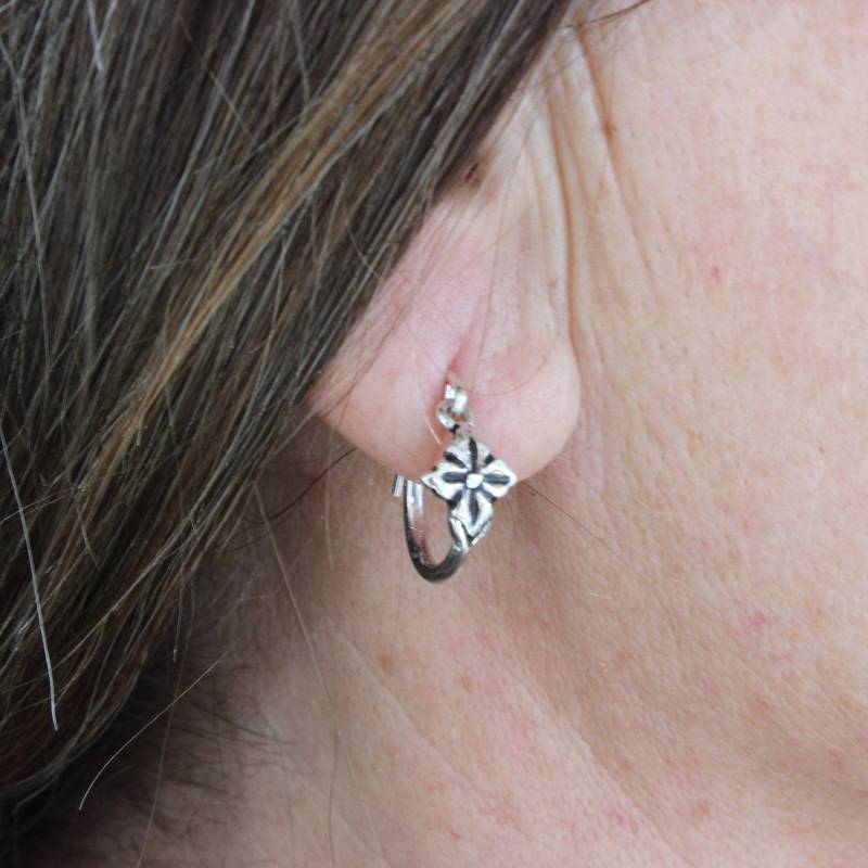 Silber Creole Männer Kleine Silberne Ohrring Handgefertigte Schmuck von CDbijoux