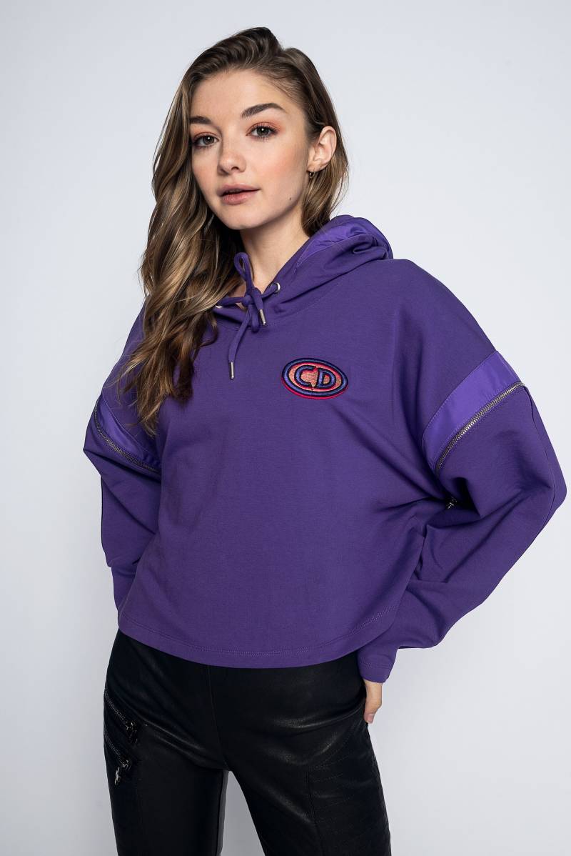 Lila Kapuzenpullover | Damen Sweatshirt Mit Abnehmbaren Ärmeln von CDstudioCo