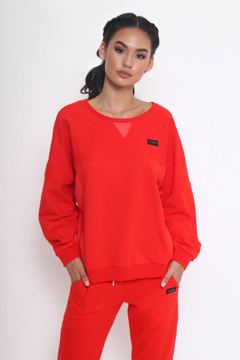 Rotes T-Shirt Rundhalsausschnitt | Frauen Pullover von CDstudioCo