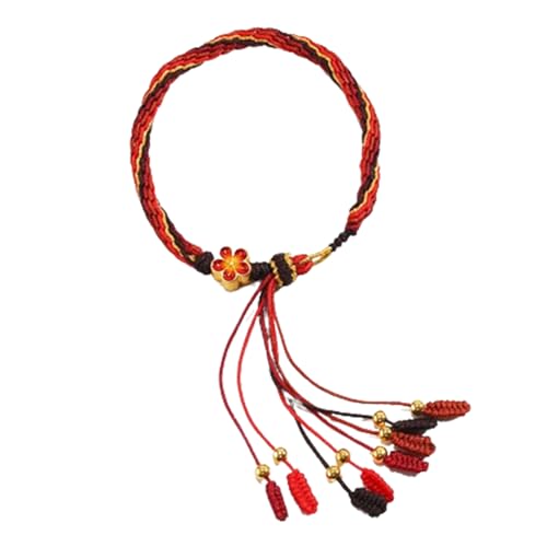 CEAeis Handgestricktes Glücksschnur-Armband, verstellbare tibetisch-buddhistische Gebets-Yoga-Mala-Armbänder, verstellbares handgestricktes buntes Glücksseil-Armband (Style-G) von CEAeis