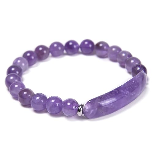 CEAeis Rosa Liebespheromone-Armband, Rosenquarz-Armband, Glücksenergie-Chakra-Stein-Perlenarmband für Frauen und Männer (Purple) von CEAeis