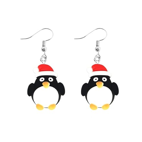 Weihnachtsohrringe Für Frauen,Niedliche Pinguin-Weihnachtsthema-Ohrhänger,Leichte,Luxuriöse,Modische Weihnachtsbaum-Ohrringe,Schmuck Für Frauen,Wie Abgebildet,Lang: 2.5 Cm von CECE&COLE