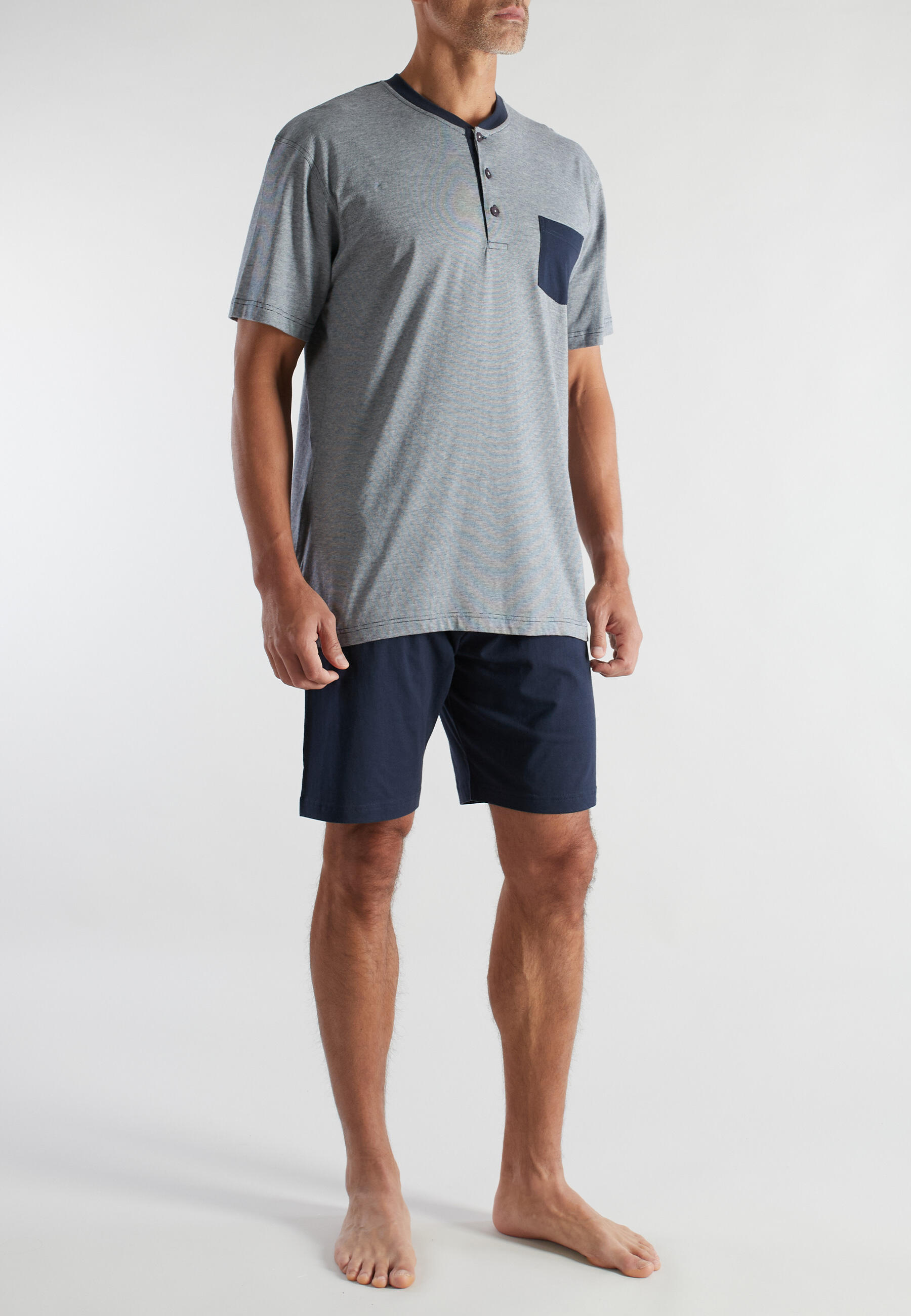 CECEBA Bodywear - CECEBA Herren Shorty melange 1er Pack navy blaze - Gr. - 64 von CECEBA Bodywear