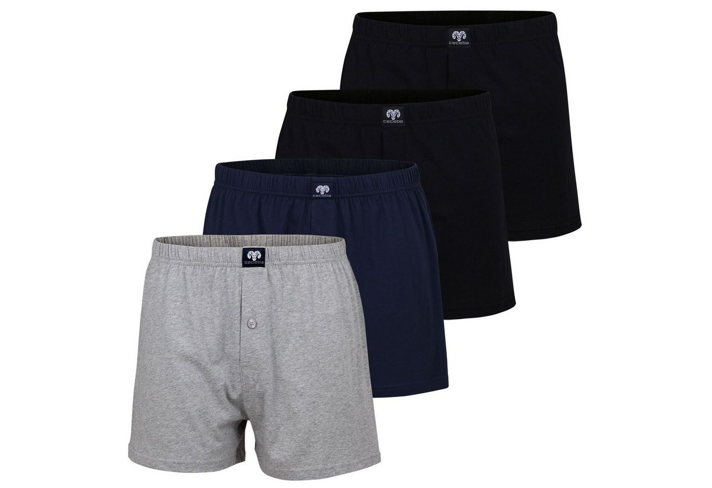 CECEBA Boxershorts (4-St) CECEBA weite Herren Boxershorts mit Eingriff im 4er Pack von CECEBA