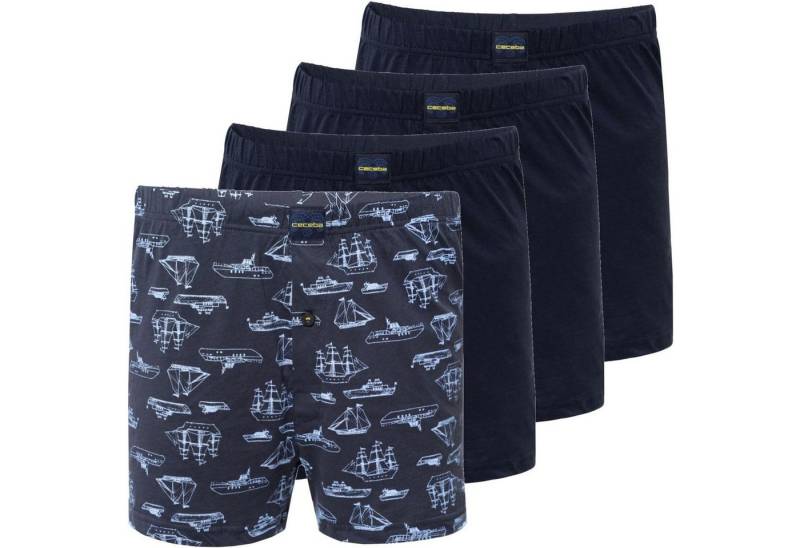 CECEBA Boxershorts 4er Pack Boxer Herren Pant Unterhose Unterwäsche blau Schiff (1-St) von CECEBA