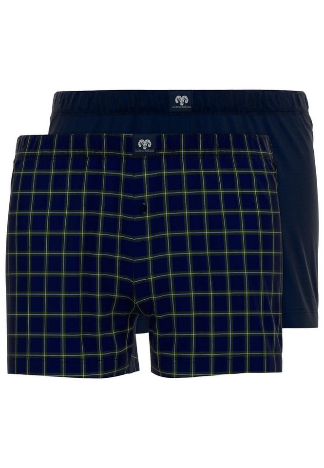 CECEBA Boxershorts CECEBA Herren Boxershort blau längsgestreift 2er P (2-St) von CECEBA