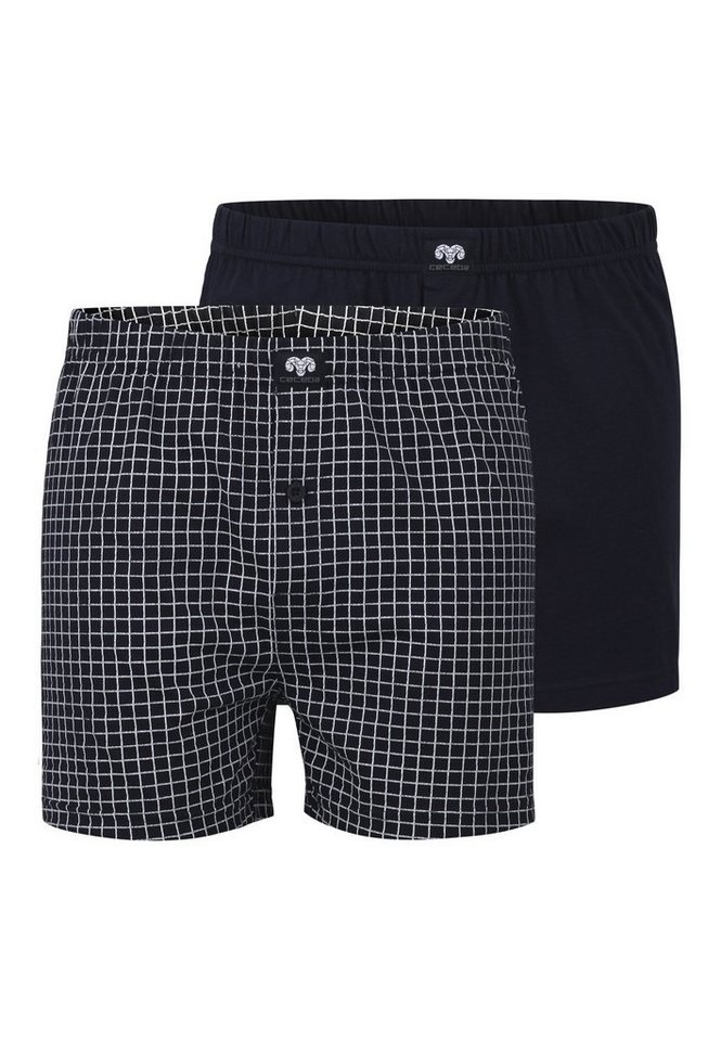 CECEBA Boxershorts CECEBA Herren Boxershort blau längsgestreift 2er P (2-St) von CECEBA