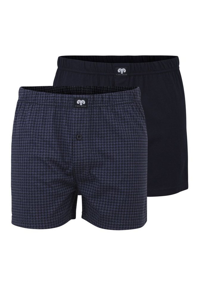 CECEBA Boxershorts CECEBA Herren Boxershort blau längsgestreift 2er P (2-St) von CECEBA