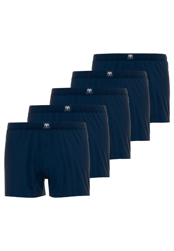 CECEBA Boxershorts CECEBA Herren Boxershort blau uni 5er Pack (5-St) von CECEBA