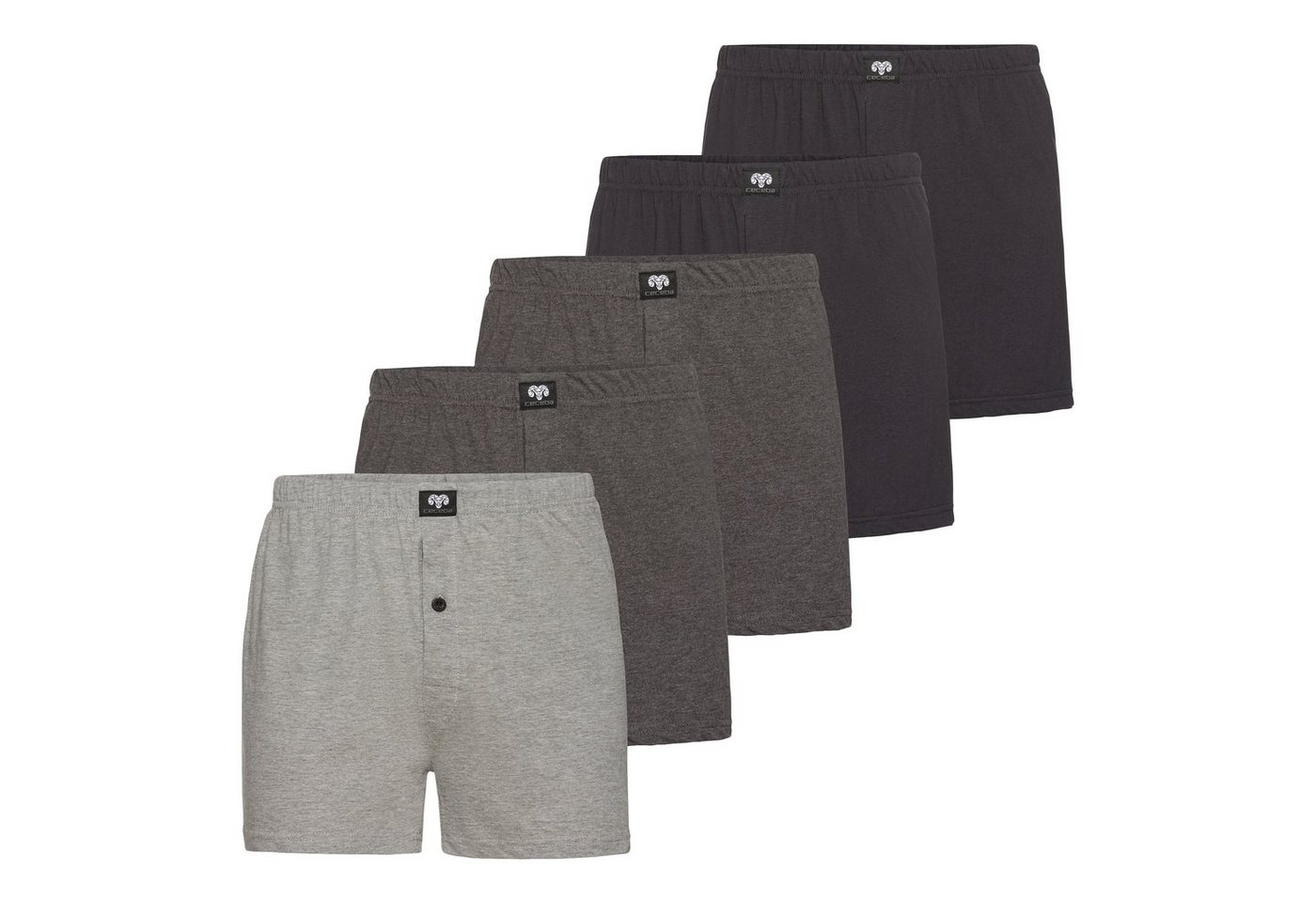 CECEBA Boxershorts CECEBA Herren Boxershort grau uni 5er Pack (5-St) von CECEBA