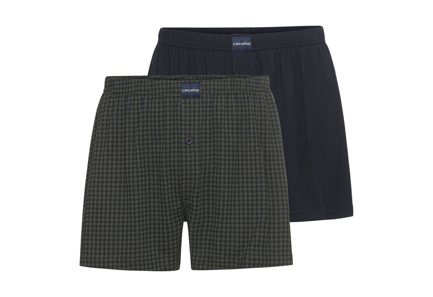 CECEBA Boxershorts CECEBA Herren Boxershort grün uni 2er Pack (2-St) von CECEBA