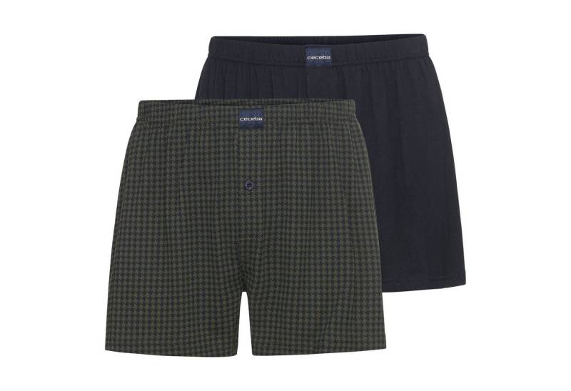 CECEBA Boxershorts CECEBA Herren Boxershort grün uni 2er Pack (2-St) von CECEBA