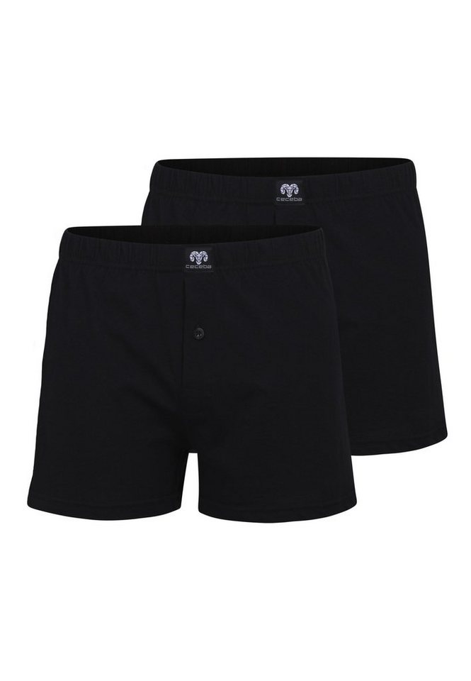 CECEBA Boxershorts CECEBA Herren Boxershort schwarz uni 2er Pack (2-St) von CECEBA