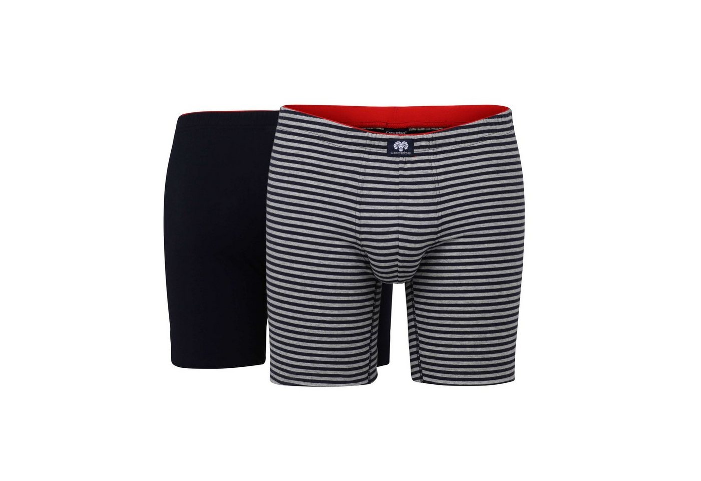 CECEBA Boxershorts CECEBA Herren Cyclist blau melange 2er Pack (2-St) von CECEBA