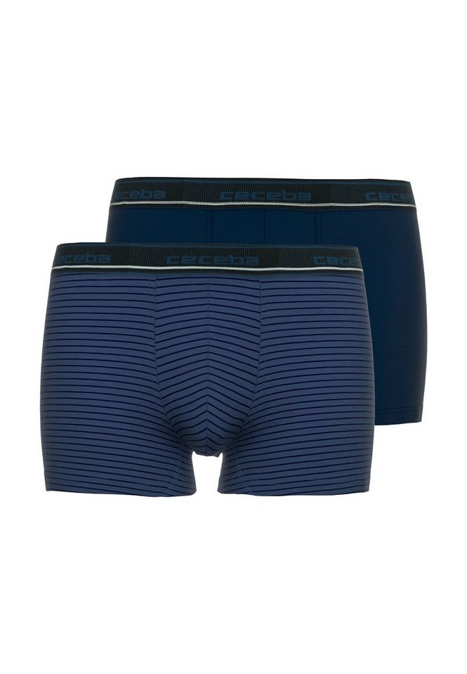 CECEBA Boxershorts CECEBA Herren Pants blau quergestreift 2er Pack (2-St) von CECEBA
