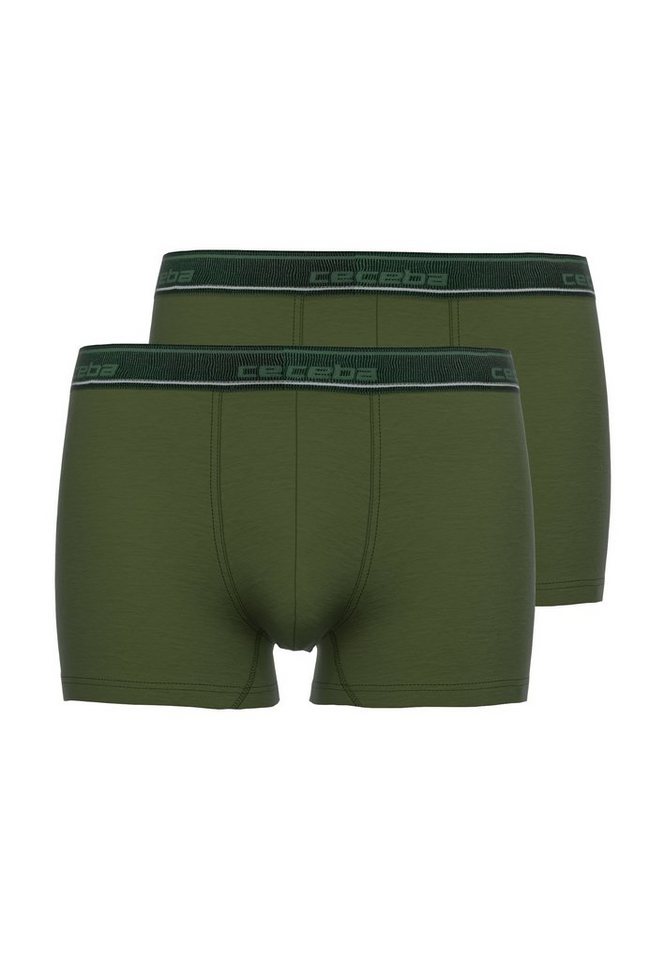 CECEBA Boxershorts CECEBA Herren Long-Pants grün uni 2er Pack (2-St) von CECEBA
