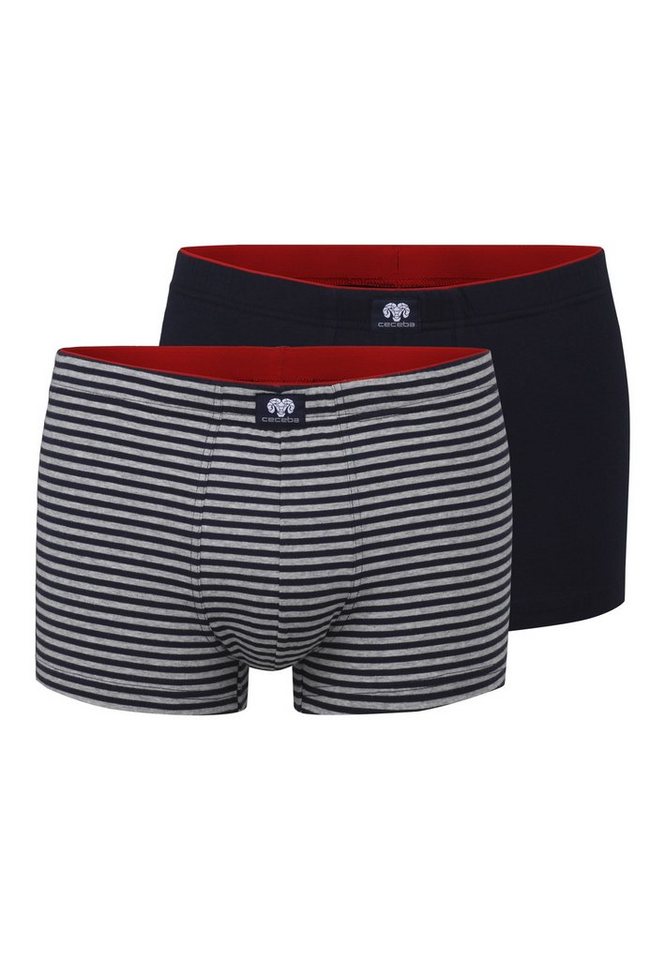 CECEBA Boxershorts CECEBA Herren Pants blau melange 2er Pack (2-St) von CECEBA