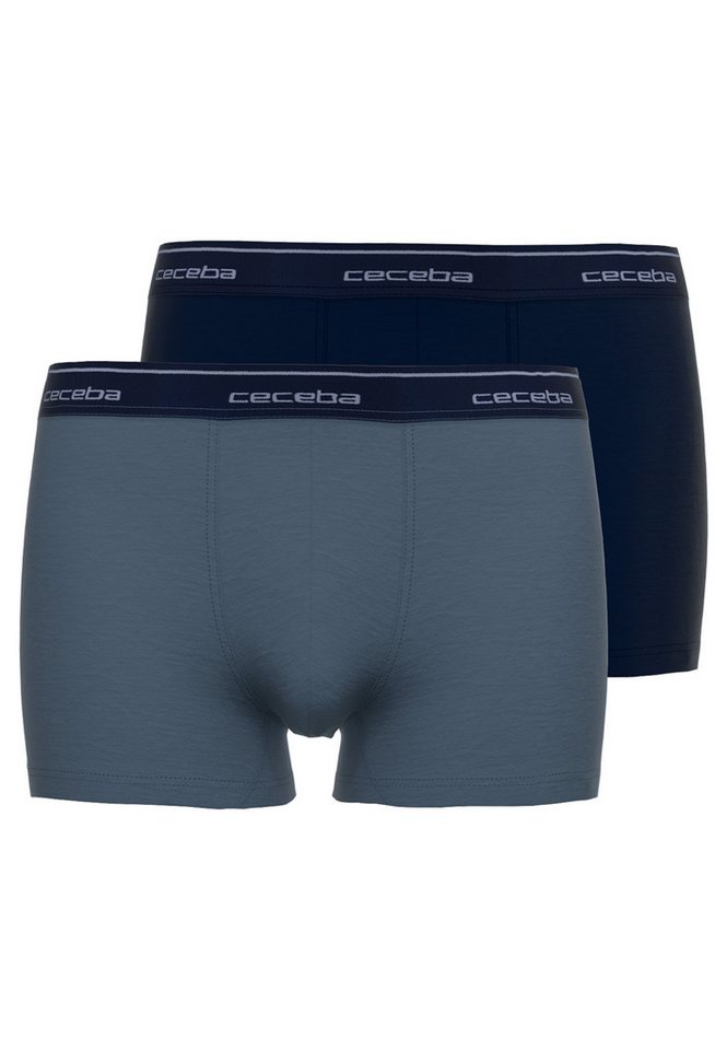 CECEBA Boxershorts CECEBA Herren Pants blau uni 2er Pack (2-St) von CECEBA